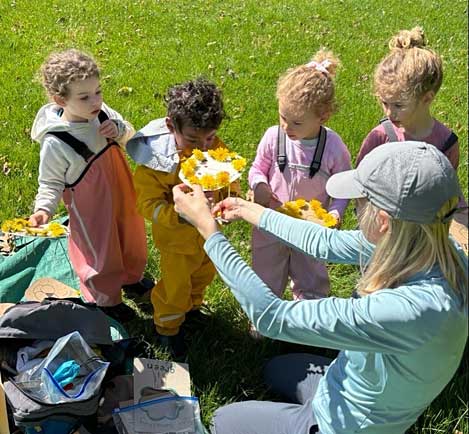 Children gain great confidence exploring nature in our Forest School